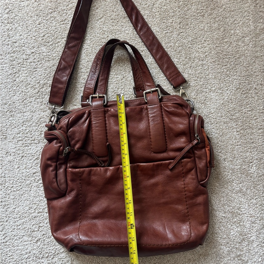RARE CROMIA Genuine Italian Leather Double Handle Silv Hardware Made in Italy - Picture 12 of 14